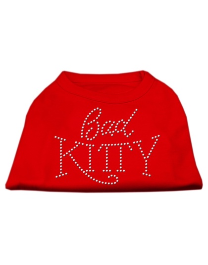 Bad Kitty Rhinestud Shirt Red L