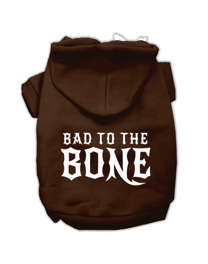 Bad to the Bone Dog Pet Hoodies Brown Size Lg