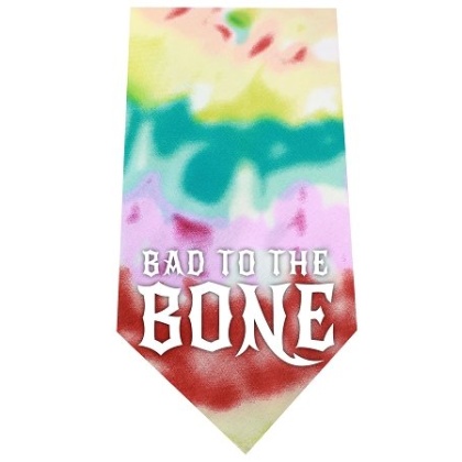 Bad to the Bone Screen Print Bandana Tie Dye