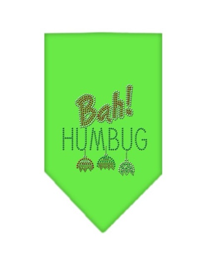 Bah Humbug Rhinestone Bandana Lime Green Large