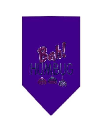 Bah Humbug Rhinestone Bandana Purple Large