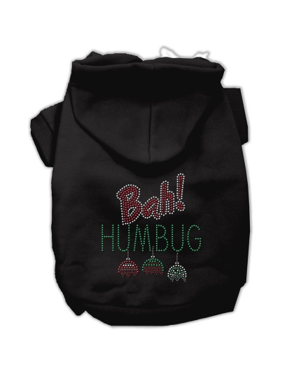 Bah Humbug Rhinestone Hoodies Black L