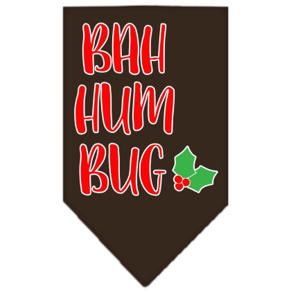 Bah Humbug Screen Print Bandana Cocoa Large