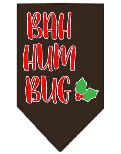 Bah Humbug Screen Print Bandana Cocoa Large