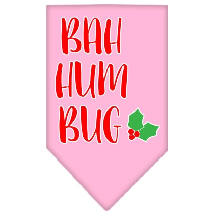 Bah Humbug Screen Print Bandana Light Pink Large