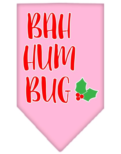 Bah Humbug Screen Print Bandana Light Pink Large