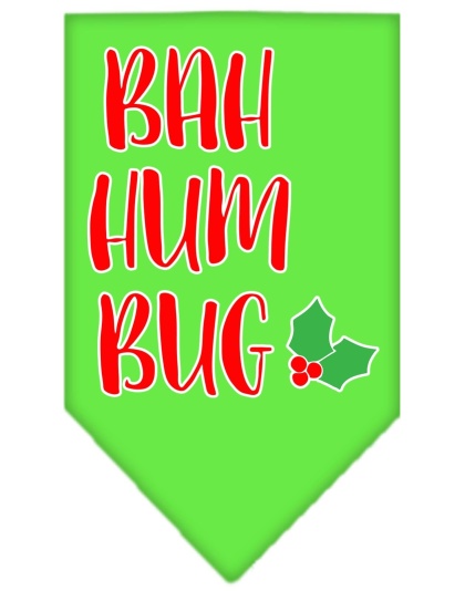 Bah Humbug Screen Print Bandana Lime Green Large