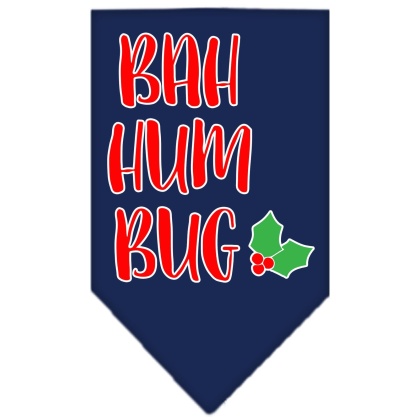 Bah Humbug Screen Print Bandana Navy Blue large