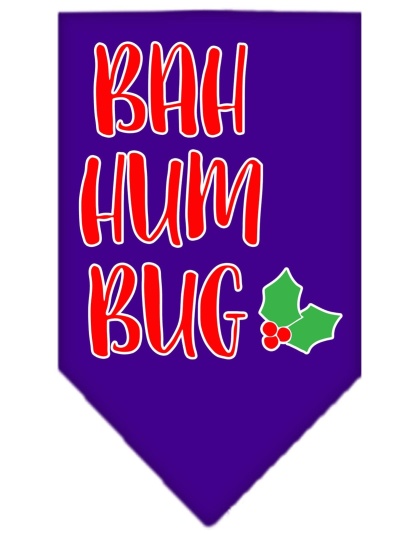 Bah Humbug Screen Print Bandana Purple Large