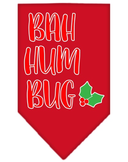 Bah Humbug Screen Print Bandana Red Large