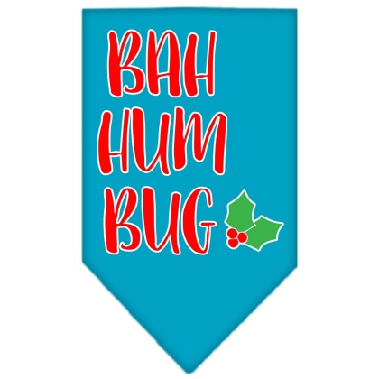 Bah Humbug Screen Print Bandana Turquoise Large