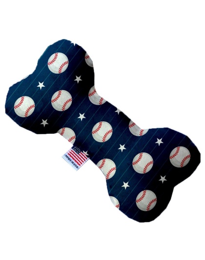 Baseball Pinstripes 10 Inch Canvas Bone Dog Toy