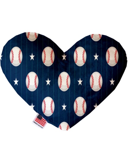 Baseball Pinstripes 6 Inch Canvas Heart Dog Toy