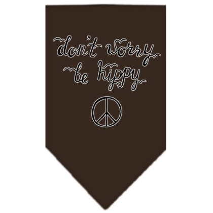 Be Hippy Screen Print Bandana Cocoa Large