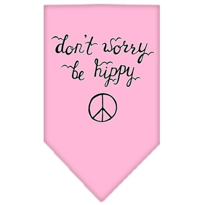 Be Hippy Screen Print Bandana Light Pink Large