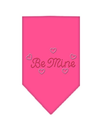 Be Mine Rhinestone Bandana Bright Pink Large