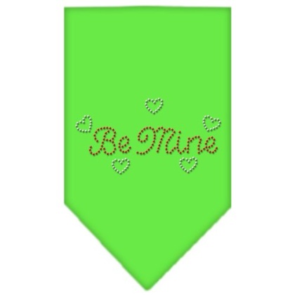 Be Mine Rhinestone Bandana Lime Green Large