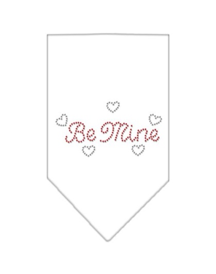 Be Mine Rhinestone Bandana White Large