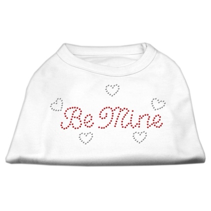 Be Mine Rhinestone Shirts White L