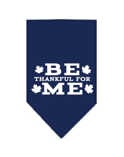 Be Thankful for Me Screen Print Bandana Navy Blue large