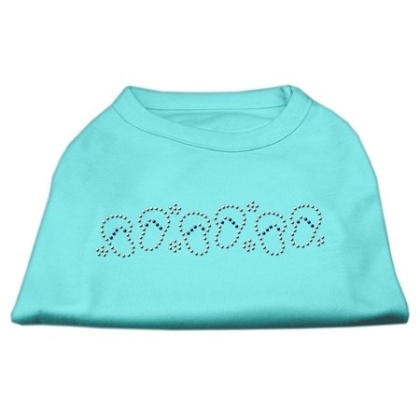 Beach Sandals Rhinestone Shirt Aqua L