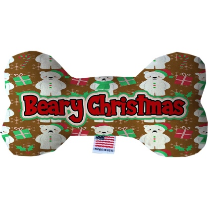 Beary Christmas 6 inch Bone Dog Toy