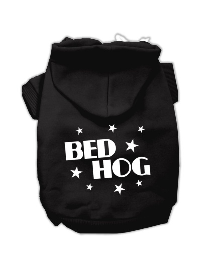 Bed Hog Screen Printed Pet Hoodies Black Size Lg