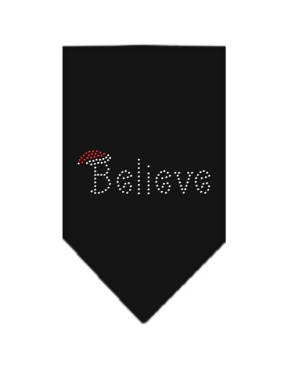 Believe Rhinestone Bandana Black Large