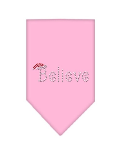 Believe Rhinestone Bandana Light Pink Large