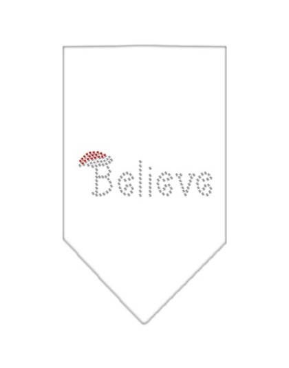 Believe Rhinestone Bandana White Large