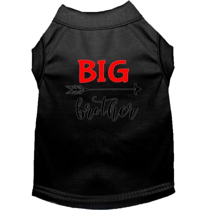 Big Brother Screen Print Dog Shirt Black Lg