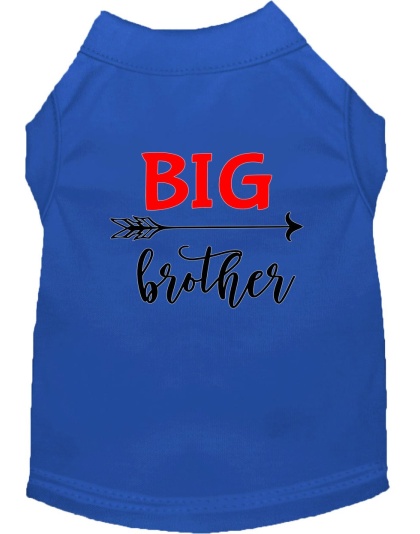 Big Brother Screen Print Dog Shirt Blue Lg