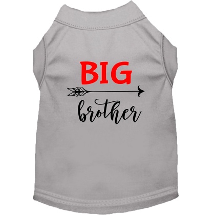 Big Brother Screen Print Dog Shirt Grey Lg