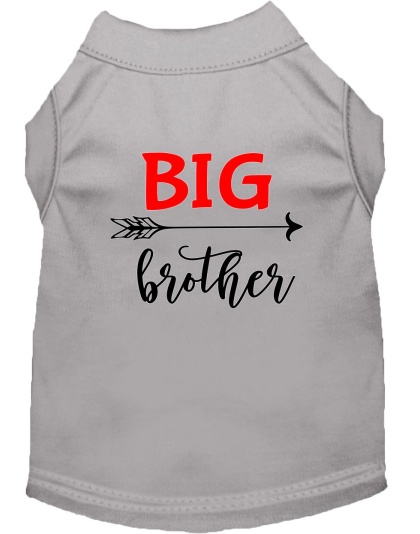 Big Brother Screen Print Dog Shirt Grey Lg