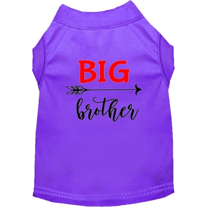 Big Brother Screen Print Dog Shirt Purple Lg