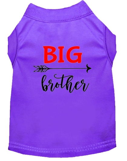 Big Brother Screen Print Dog Shirt Purple Lg