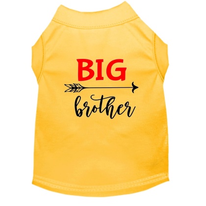 Big Brother Screen Print Dog Shirt Yellow Lg