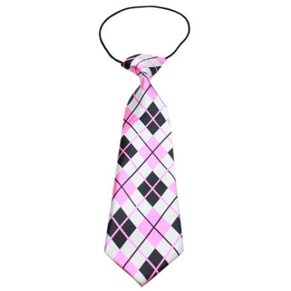 Big Dog Neck Tie Pink Argyle