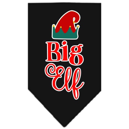 Big Elf Screen Print Bandana Black Large