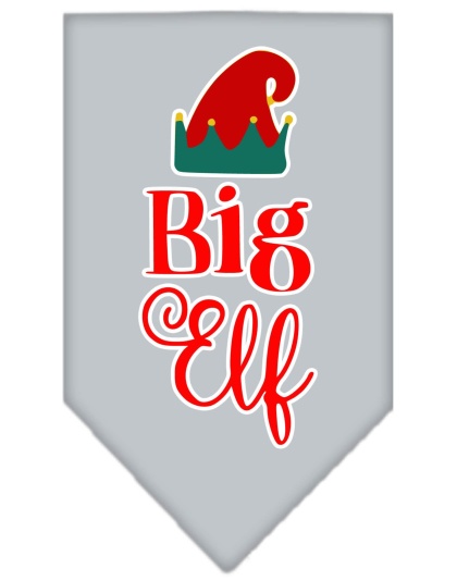 Big Elf Screen Print Bandana Grey Large