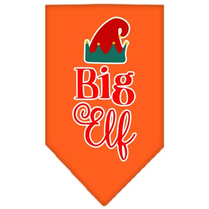 Big Elf Screen Print Bandana Orange Large