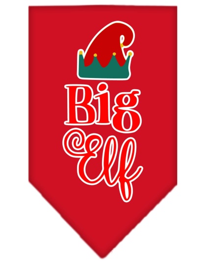 Big Elf Screen Print Bandana Red Large