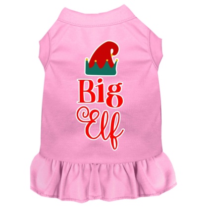 Big Elf Screen Print Dog Dress Light Pink 4X