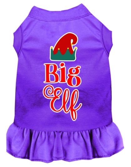 Big Elf Screen Print Dog Dress Purple 4X