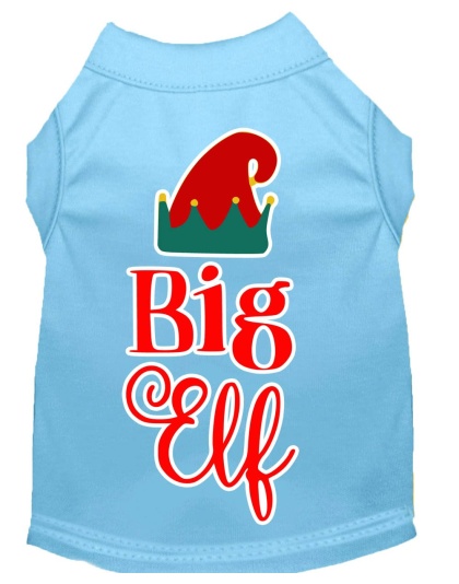 Big Elf Screen Print Dog Shirt Baby Blue Lg