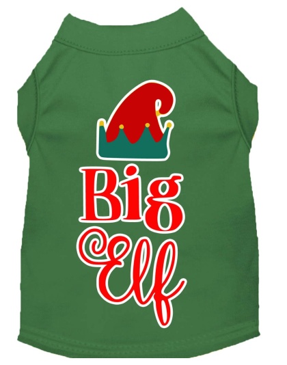 Big Elf Screen Print Dog Shirt Green Lg