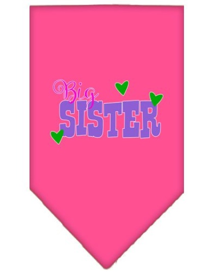 Big Sister Screen Print Bandana Bright Pink Large