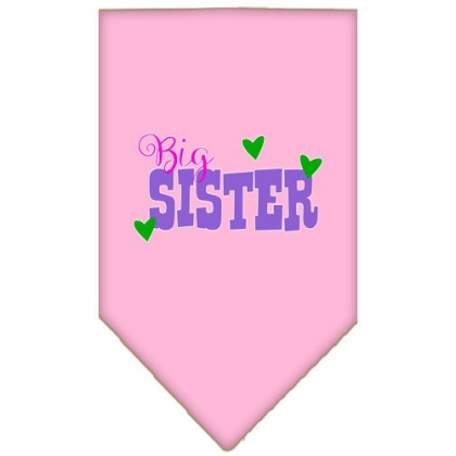 Big Sister Screen Print Bandana Light Pink Large