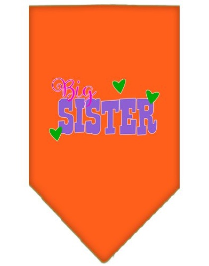 Big Sister Screen Print Bandana Orange Large