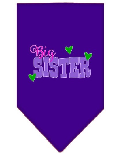 Big Sister Screen Print Bandana Purple Large